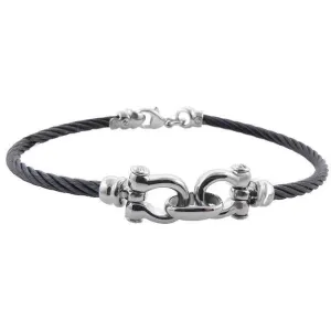 Mens Collections Black Cable Bracelet
