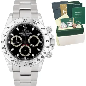 Men's Rolex Daytona Cosmograph Black Stainless Steel REHAUT 40mm Watch 116520