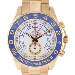 Men's Rolex Yacht-Master II 18K Yellow Gold Blue 116688 44mm Watch