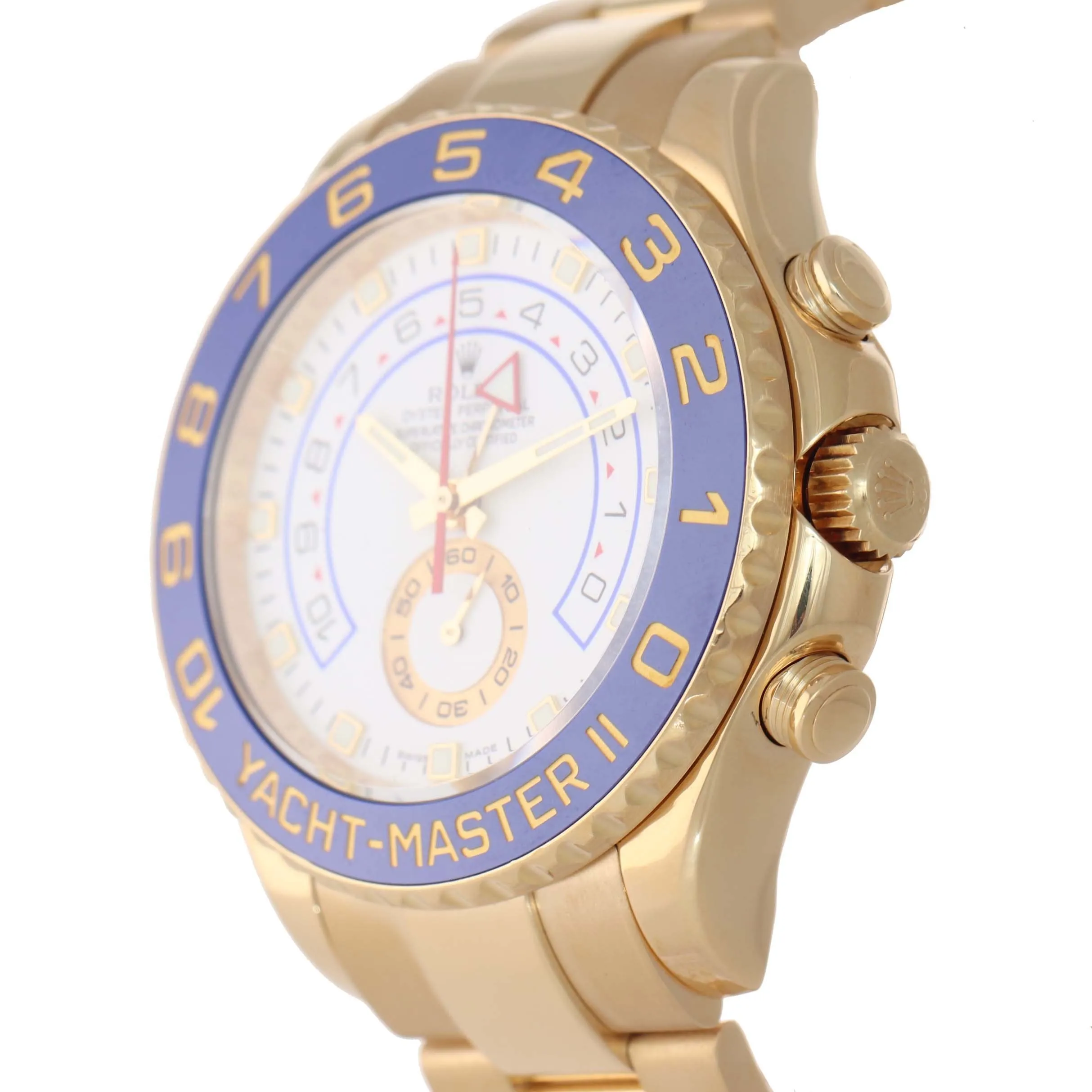 Men's Rolex Yacht-Master II 18K Yellow Gold Blue 116688 44mm Watch