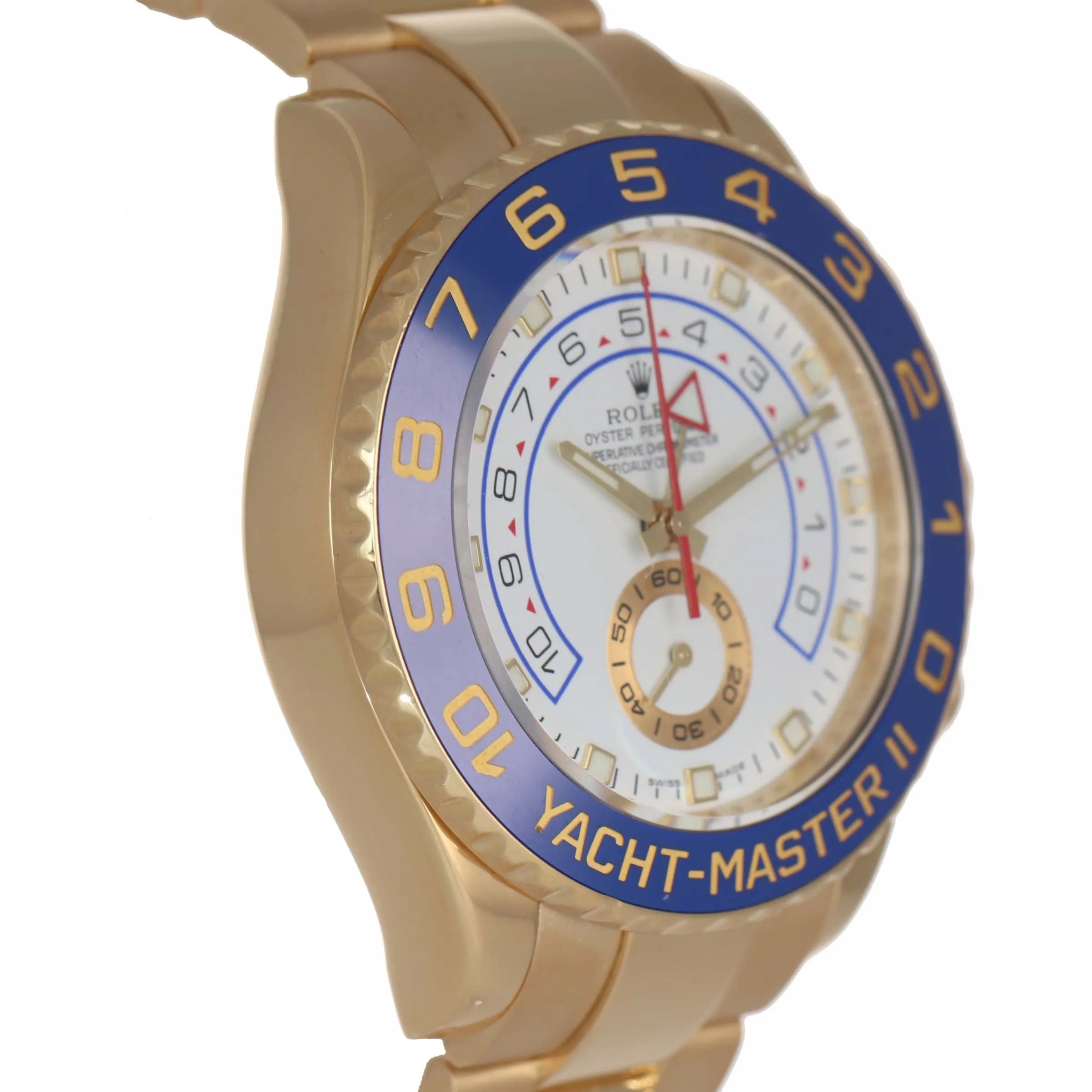 Men's Rolex Yacht-Master II 18K Yellow Gold Blue 116688 44mm Watch