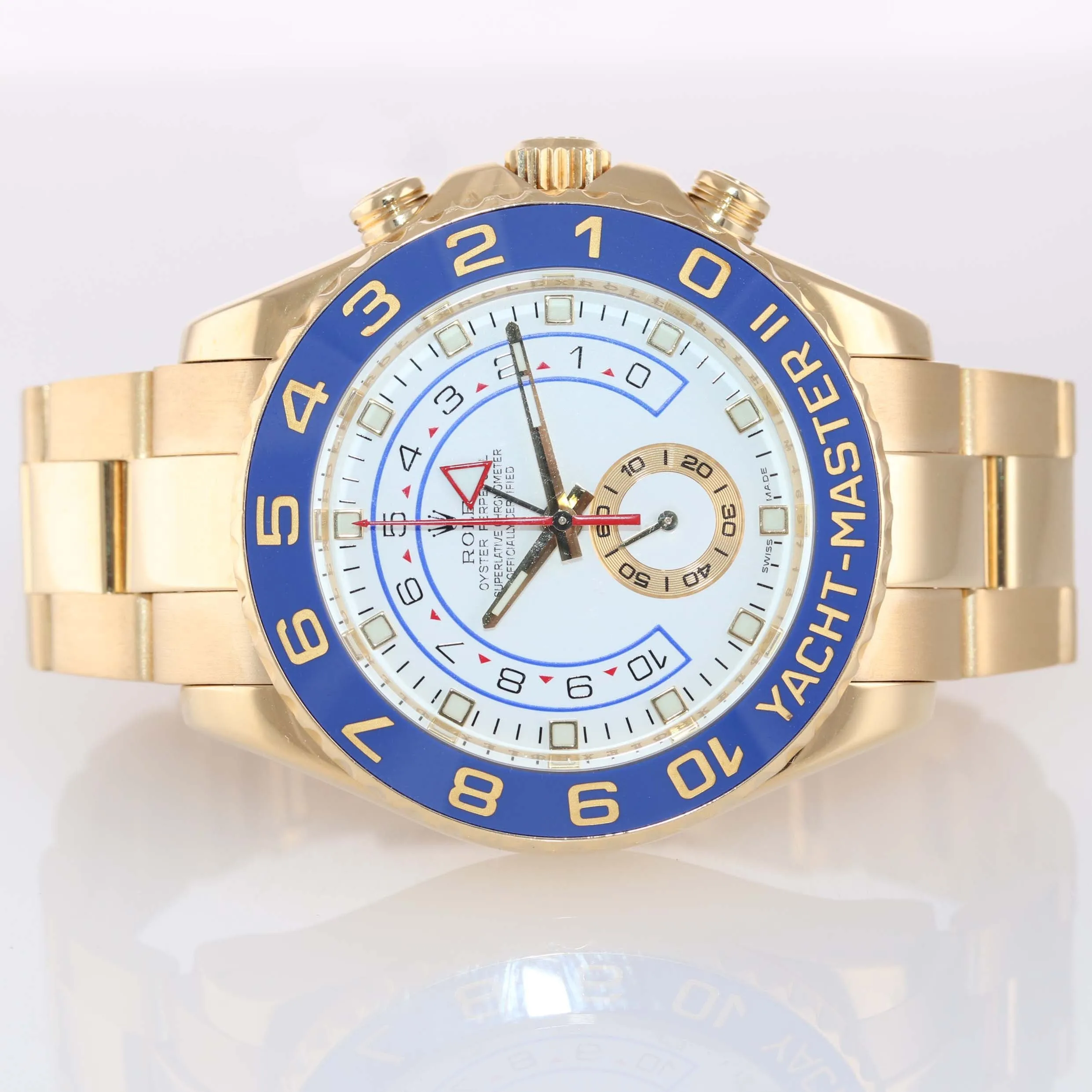Men's Rolex Yacht-Master II 18K Yellow Gold Blue 116688 44mm Watch