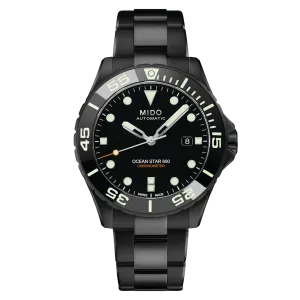 MIDO OCEAN STAR 600 CHRONOMETER WITH BLACK DLC COATING with 5 YEAR WARRANTY