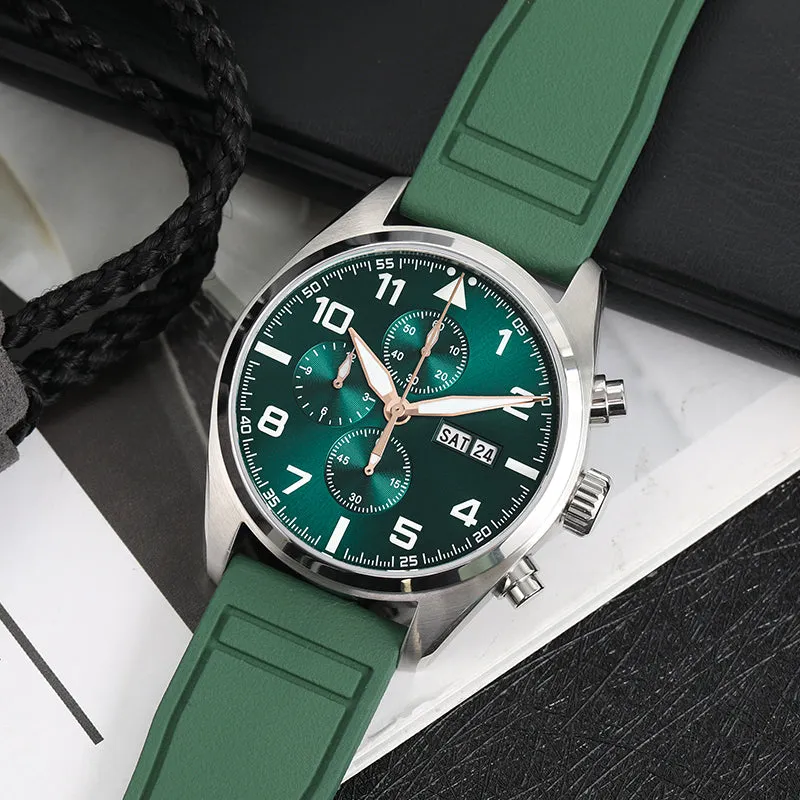 Militado 39mm Sapphire Crystal Pilot Field Chronograph Watch