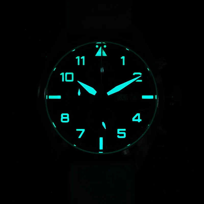 Militado 39mm Sapphire Crystal Pilot Field Chronograph Watch