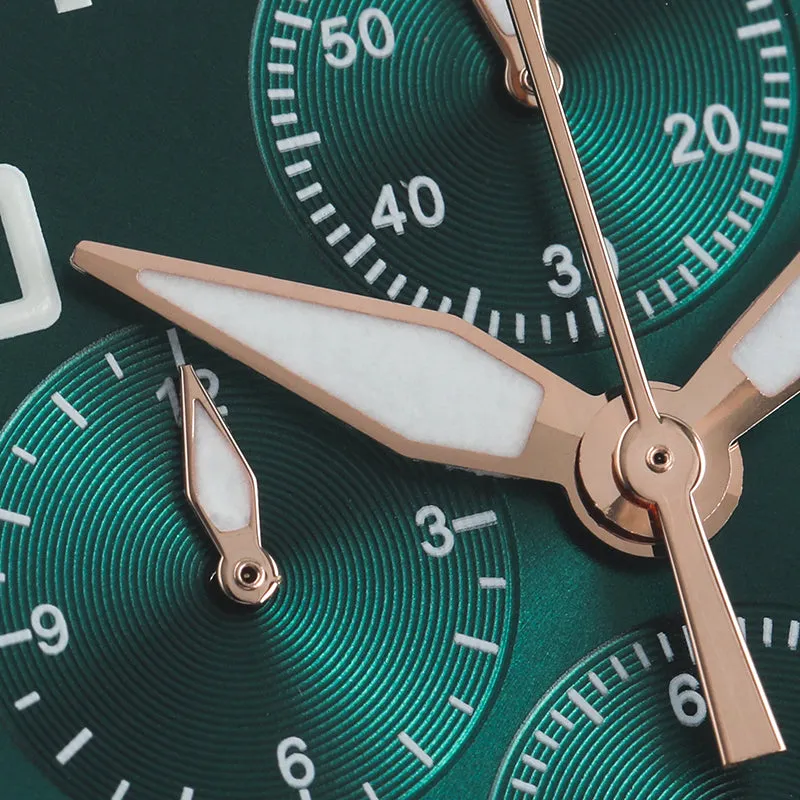 Militado 39mm Sapphire Crystal Pilot Field Chronograph Watch