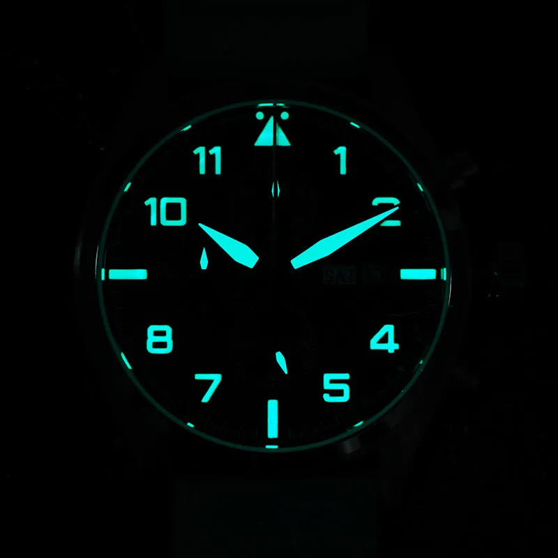 Militado 39mm Sapphire Crystal Pilot Field Chronograph Watch