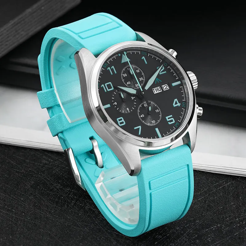 Militado 39mm Sapphire Crystal Pilot Field Chronograph Watch