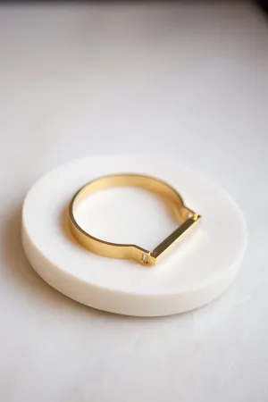 Minimalist Gold Horseshoe Bar Bracelet