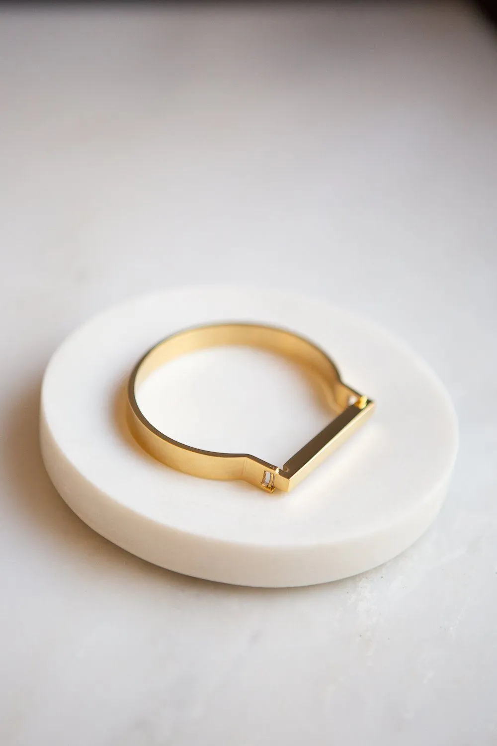 Minimalist Gold Horseshoe Bar Bracelet