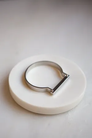 Minimalist Silver Horseshoe Bar Bracelet