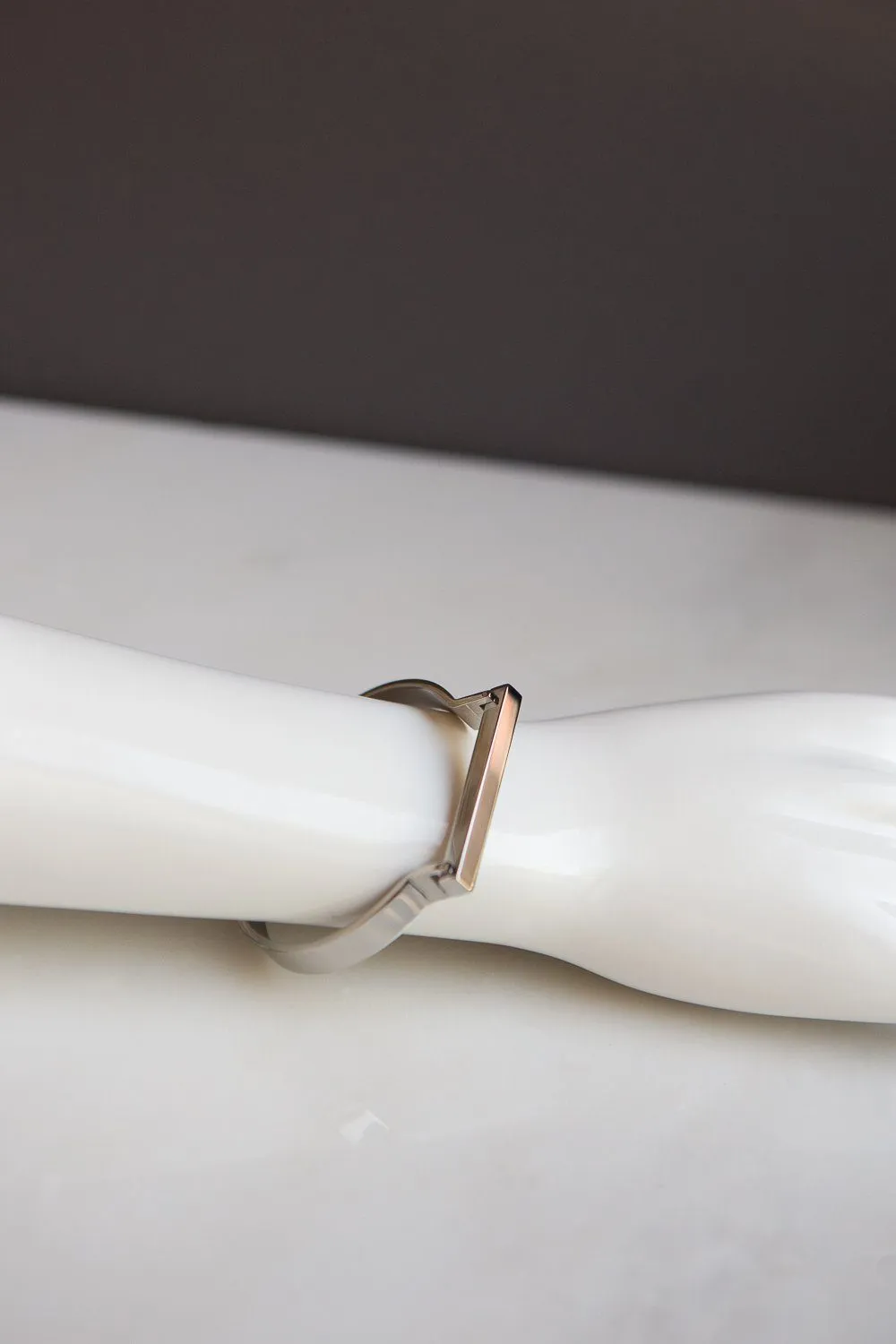 Minimalist Silver Horseshoe Bar Bracelet