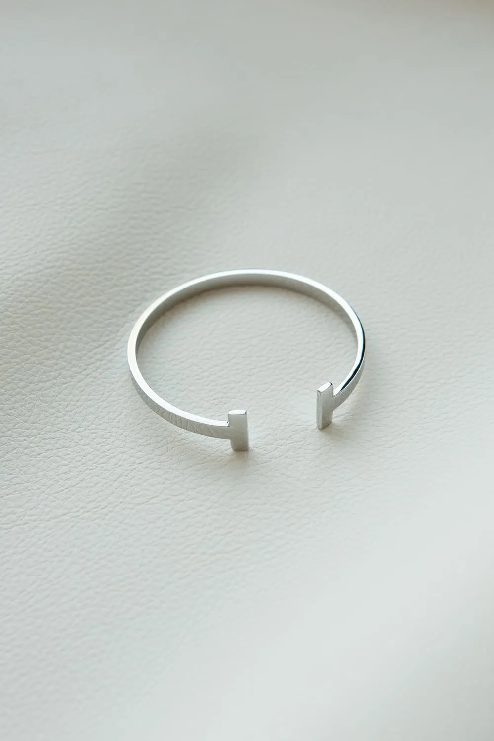 Minimalist Silver T Bar Cuff Bracelet