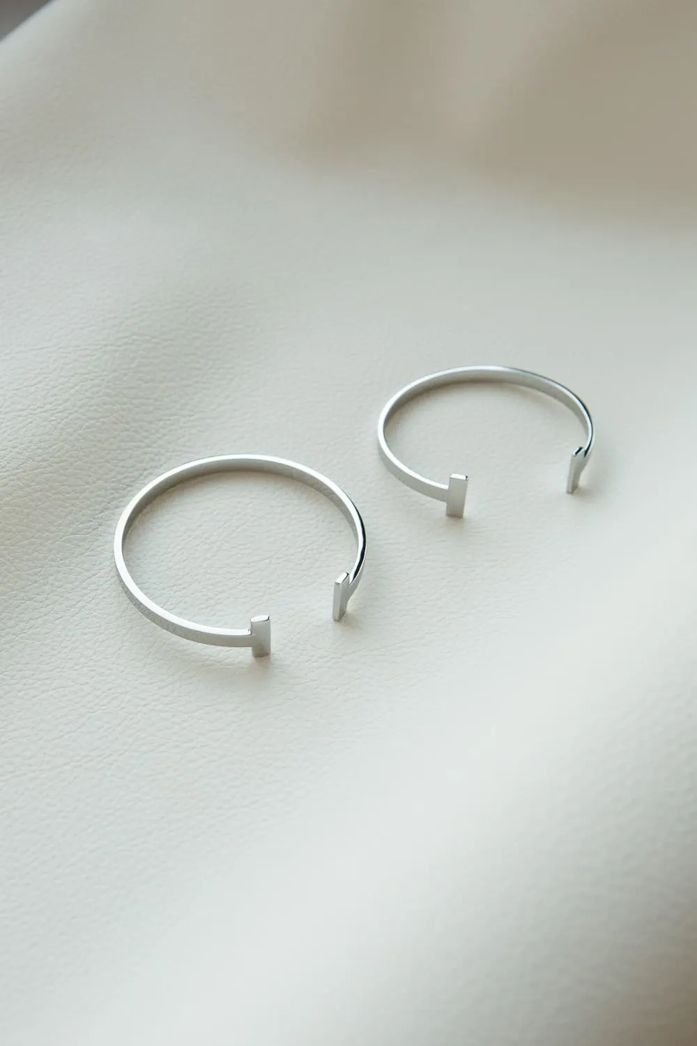 Minimalist Silver T Bar Cuff Bracelet