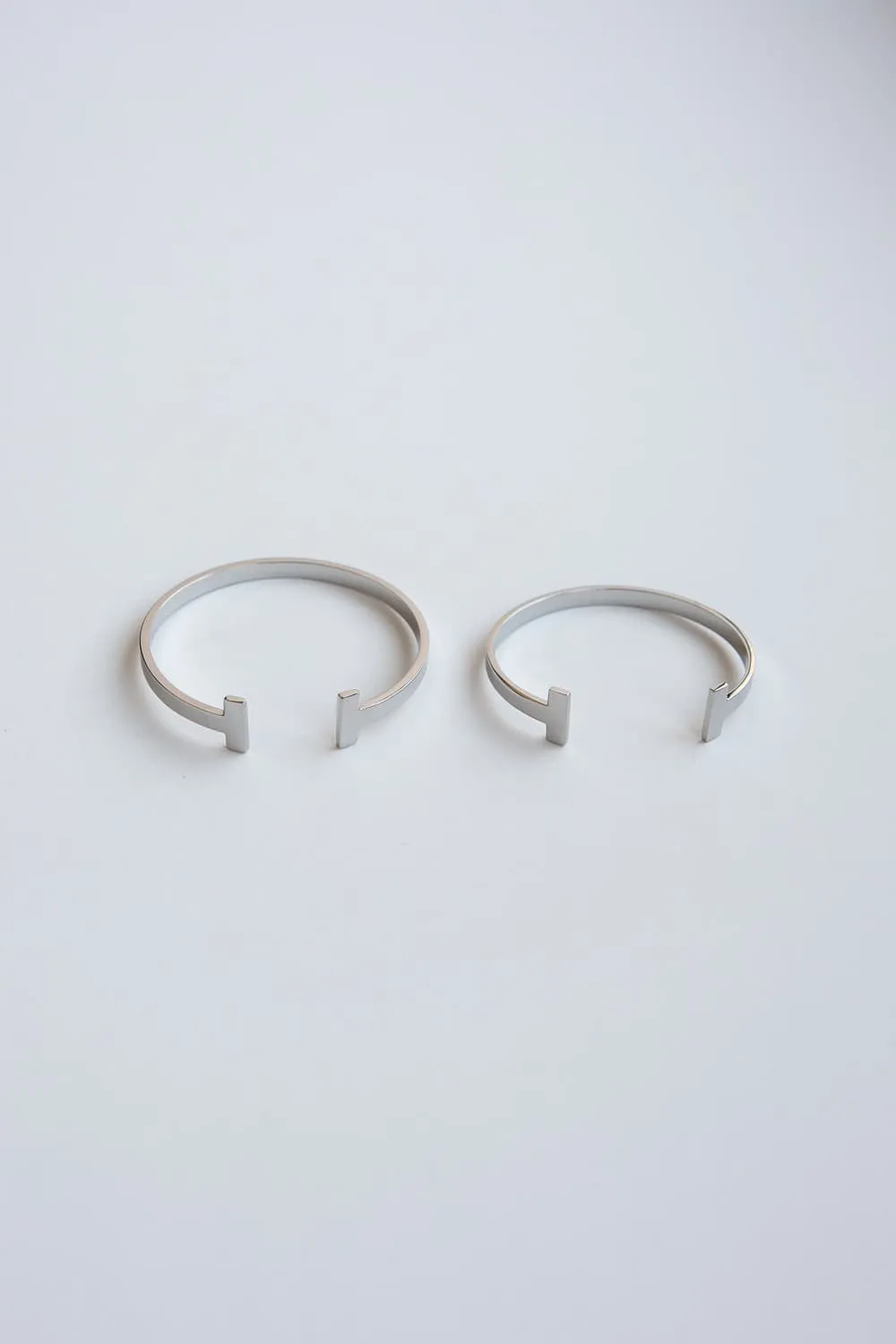 Minimalist Silver T Bar Cuff Bracelet