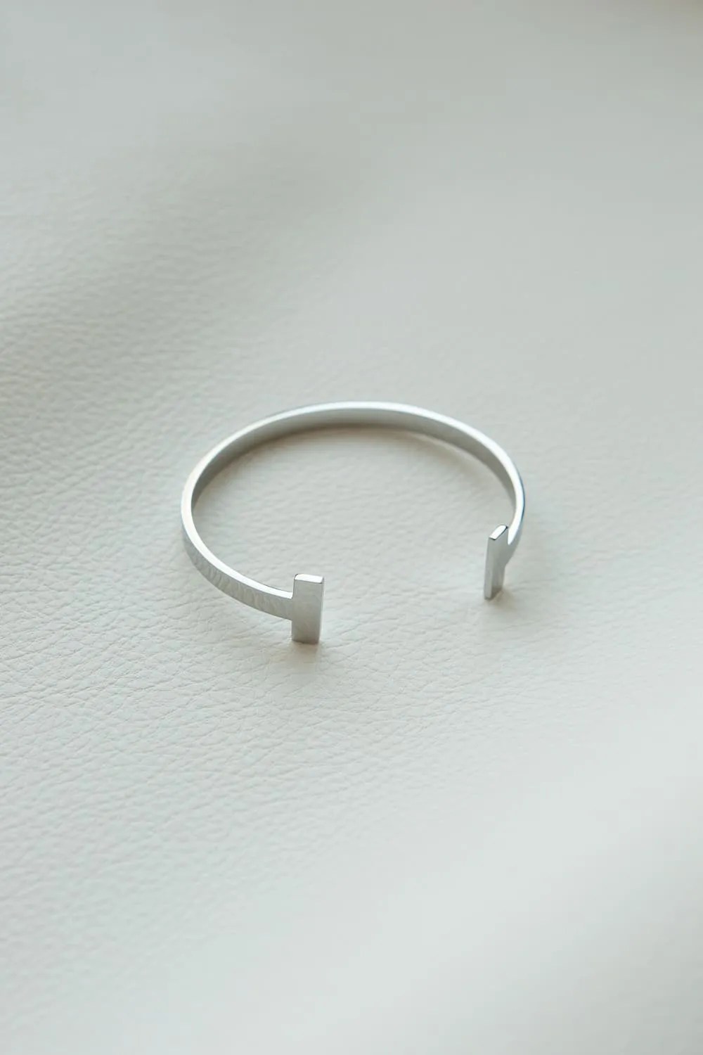 Minimalist Silver T Bar Cuff Bracelet