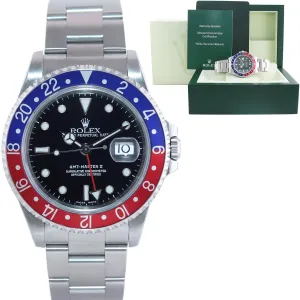 MINT 2002 Rolex GMT-Master 2 II Pepsi Blue Red Steel  16710 40mm Watch Box