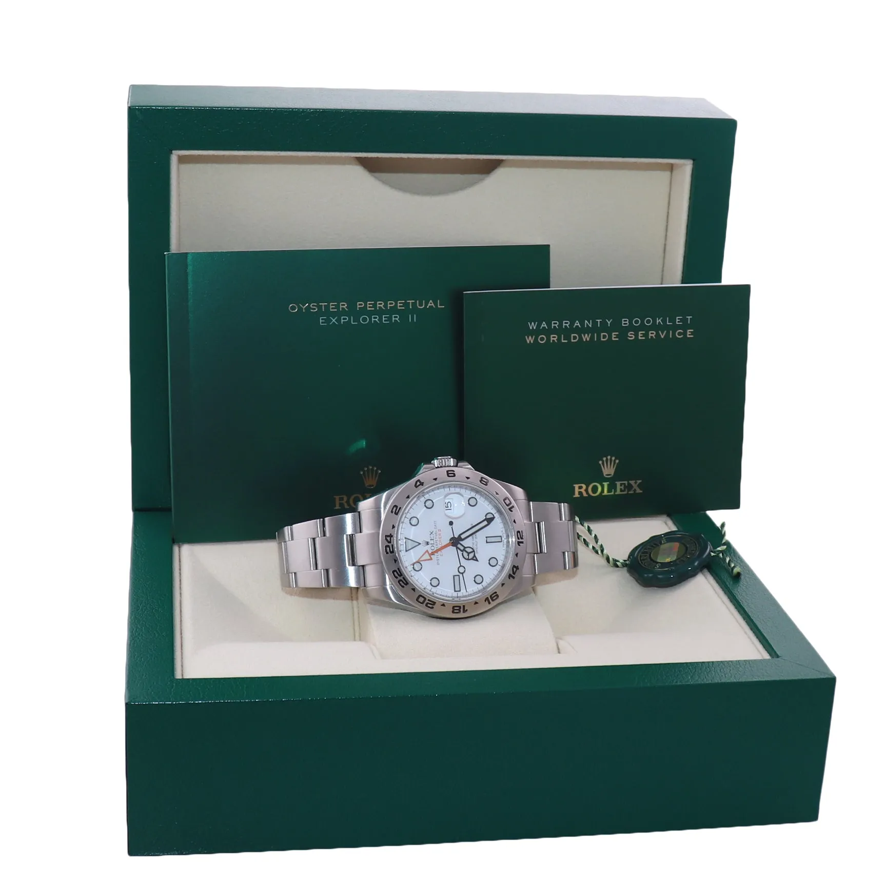 MINT 2017 Rolex Explorer II 42mm Polar 216570 White Steel Oyster GMT Watch Box