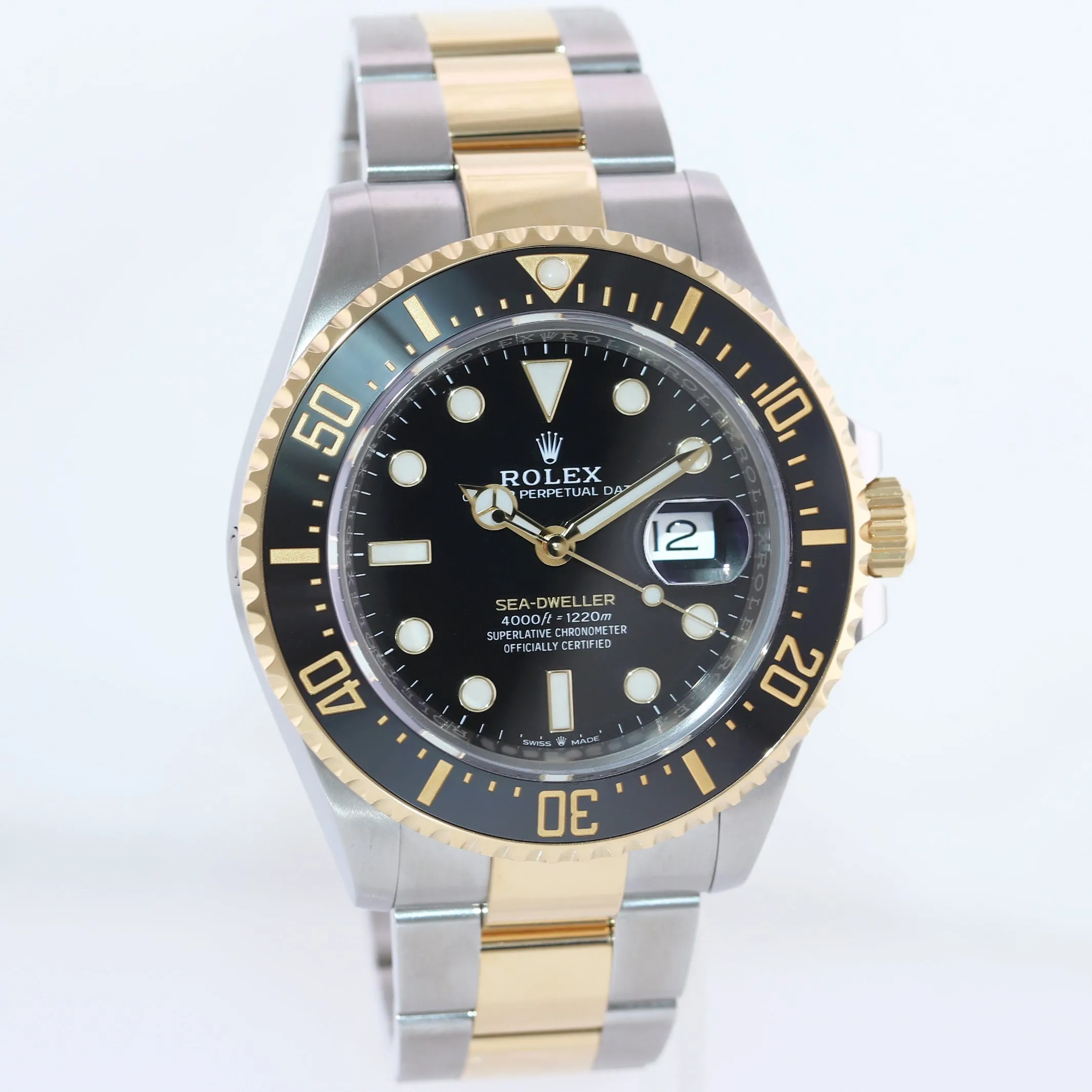 MINT 2020 PAPERS 126603 Rolex Sea-Dweller 43mm Two-Tone Yellow Gold Black Watch