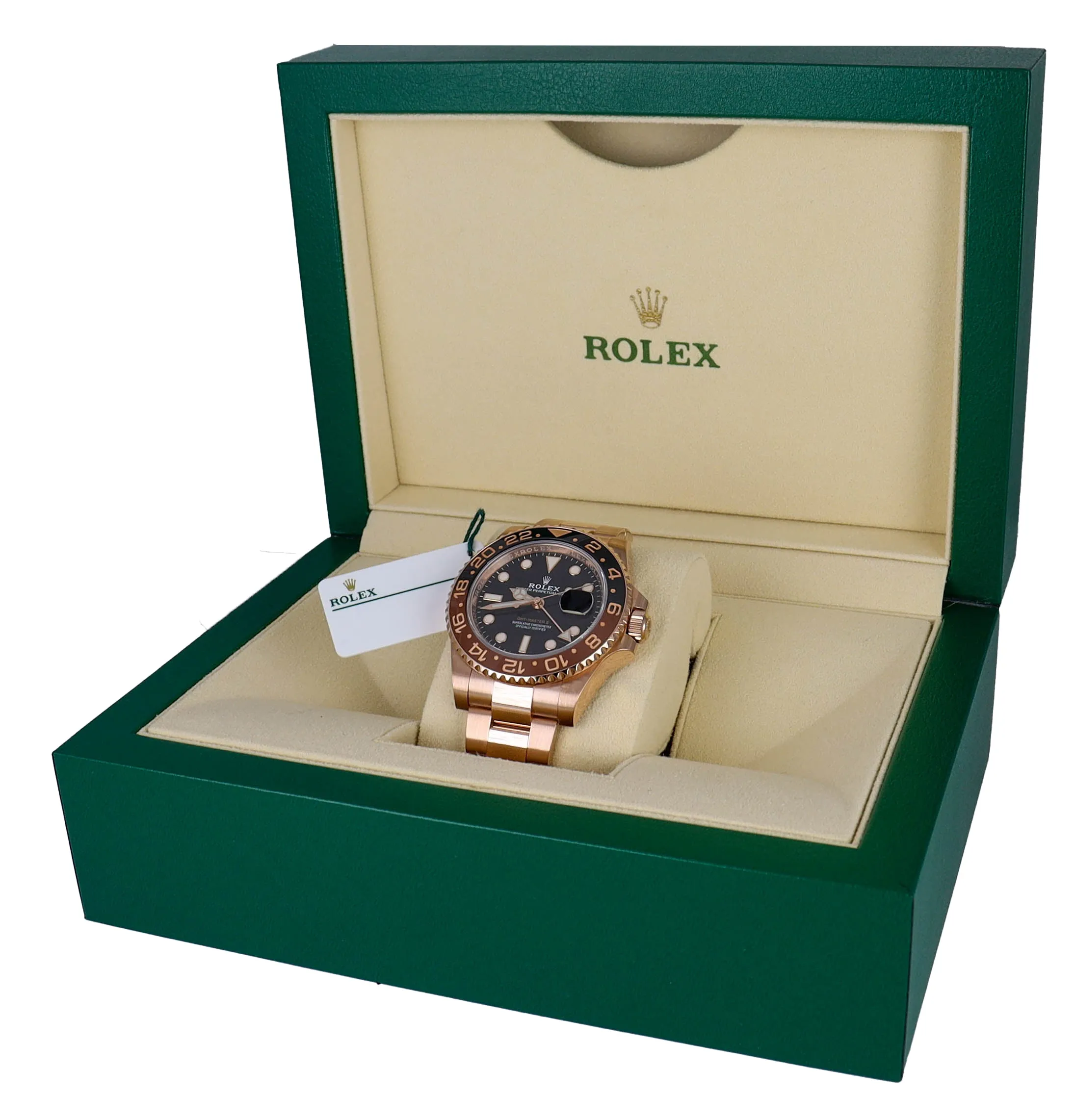 MINT 2020 Rolex GMT-Master II Root Beer 18K Rose Gold 40mm 126715 CHNR Watch