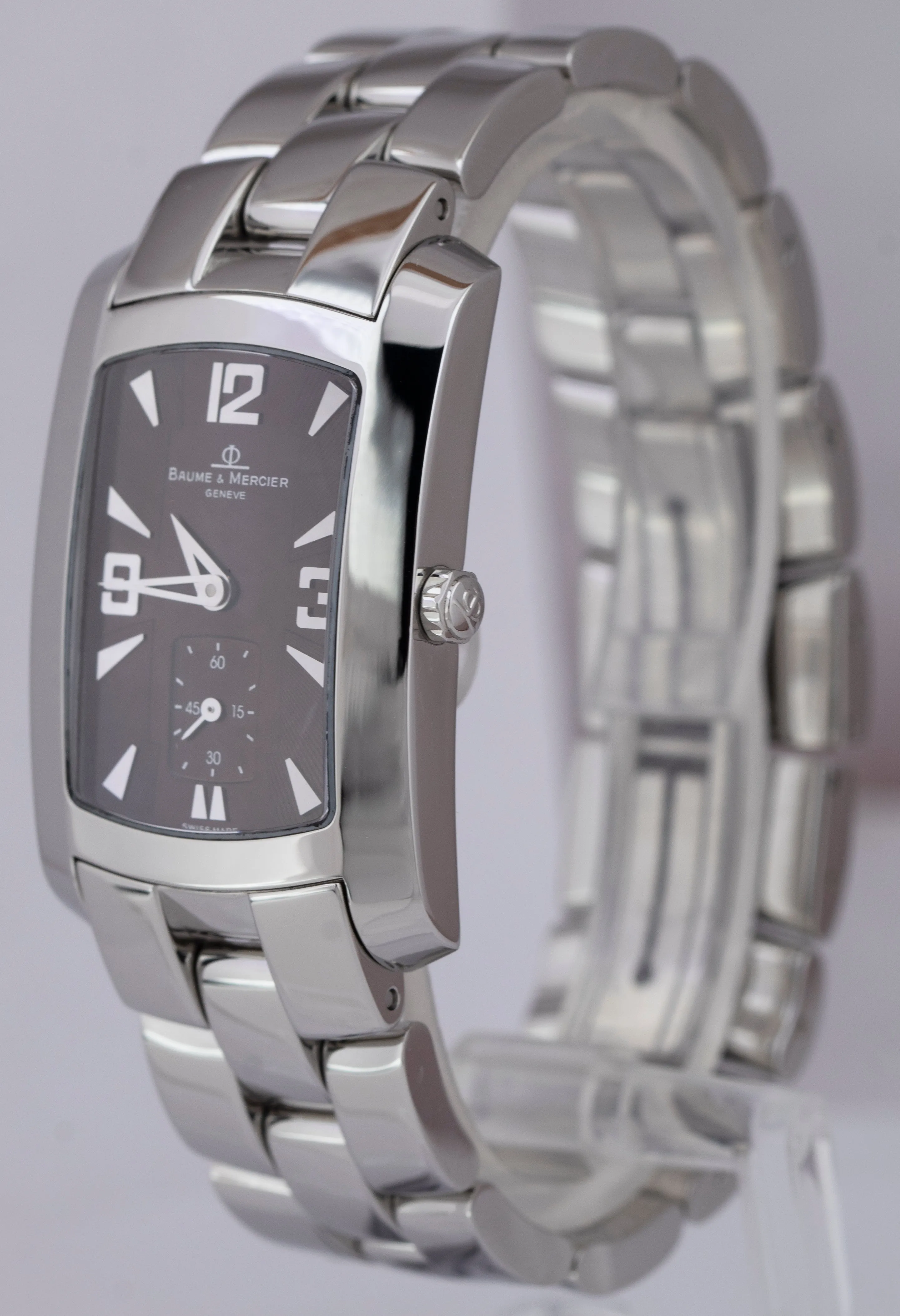 MINT Baume & Mercier Hampton Stainless Steel Brown Quartz 40mm Watch 65310