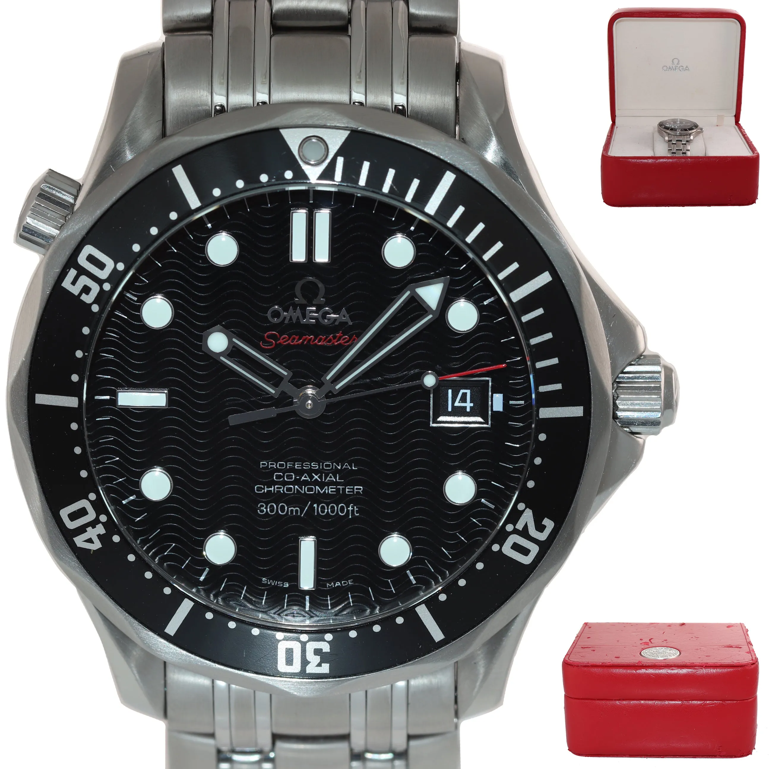 MINT Omega Seamaster Black Wave Co-Axial 300M 212.30.41.20.01.002 Date Watch