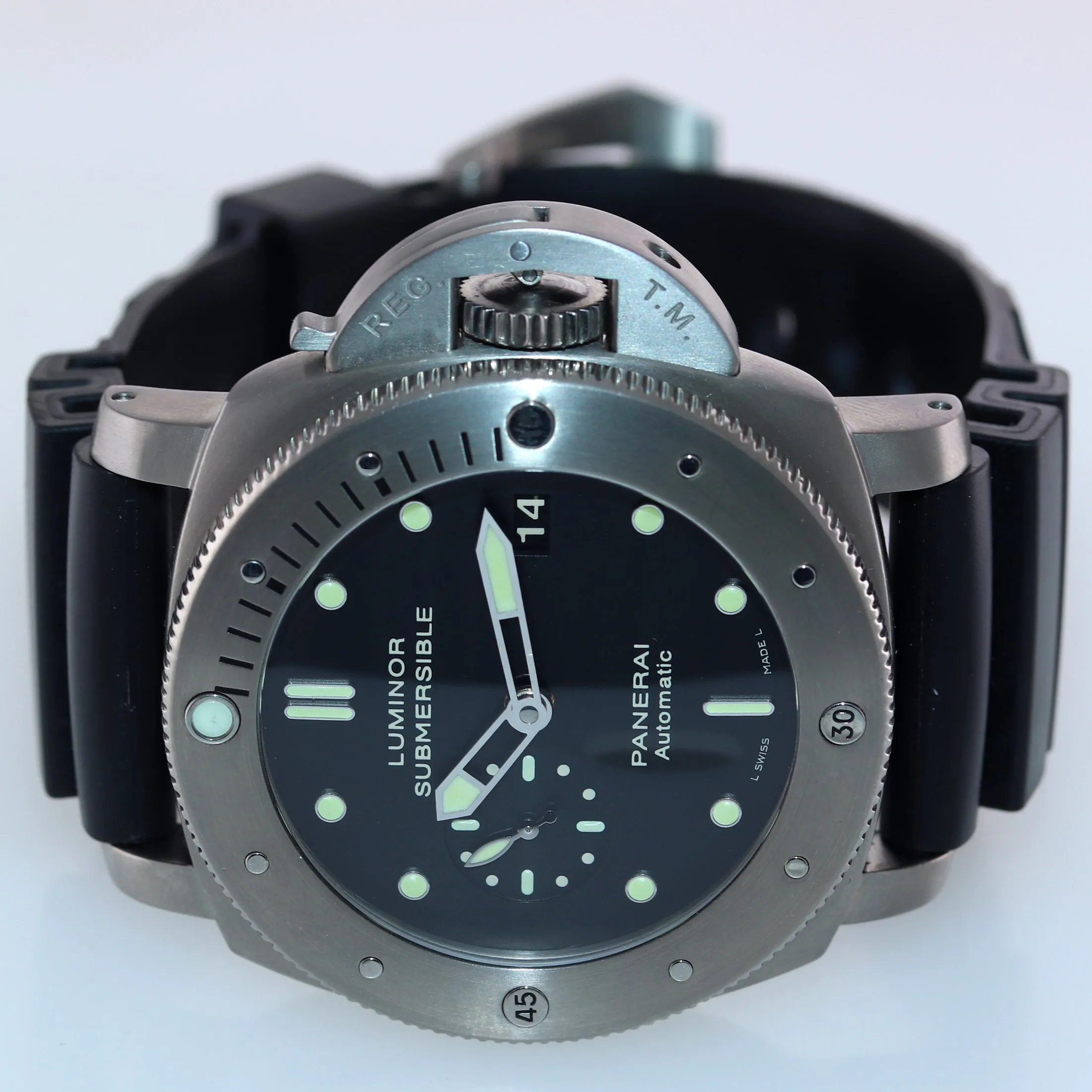 MINT Panerai PAM 305 Luminor Submersible 1950 47mm Titanium Date Watch PAM00305