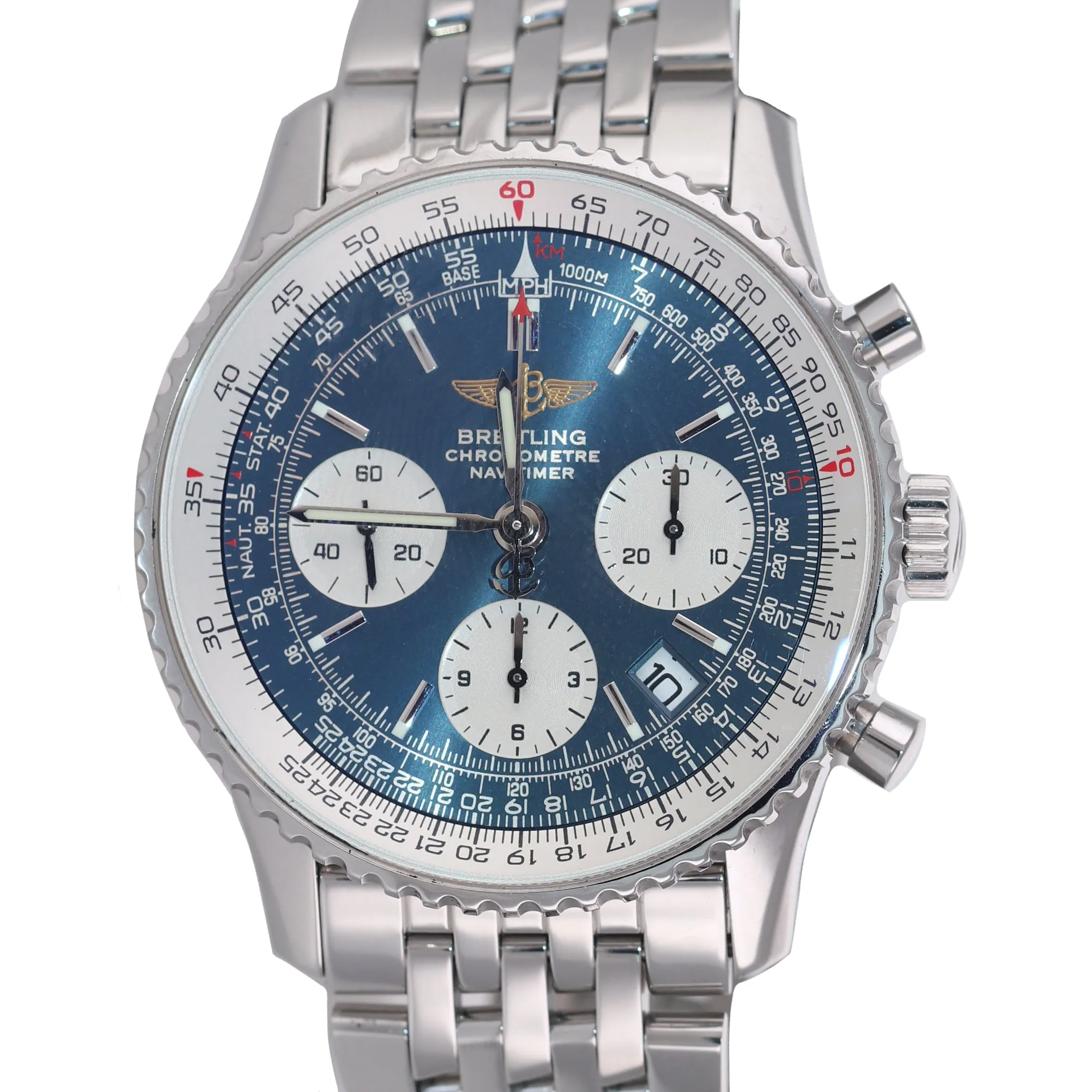 MINT PAPERS Breitling Navitimer Chronograph 42mm Blue Dial A23322 Date Watch