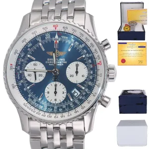 MINT PAPERS Breitling Navitimer Chronograph 42mm Blue Dial A23322 Date Watch