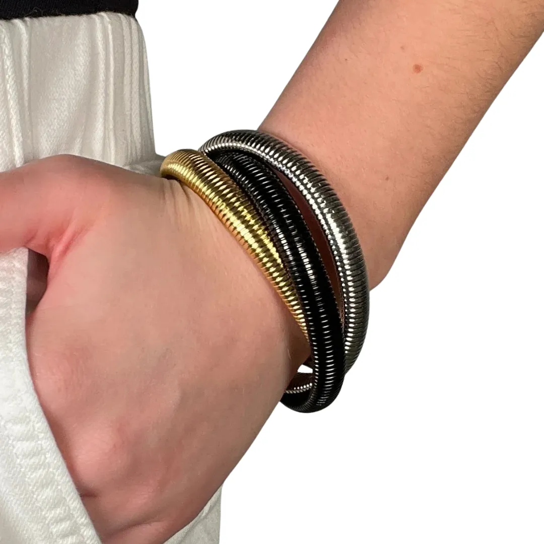 Mixed Metal Twisted Cobra Bracelet