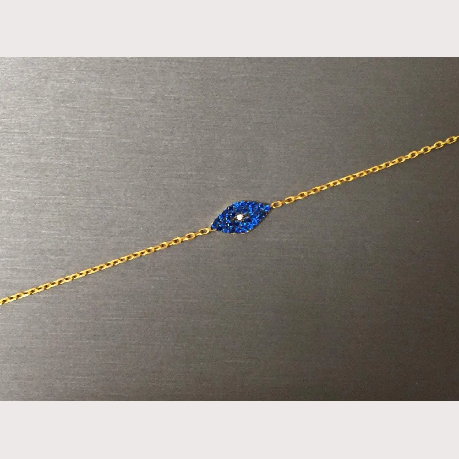 Modern Blue Eye Bracelet-Gold