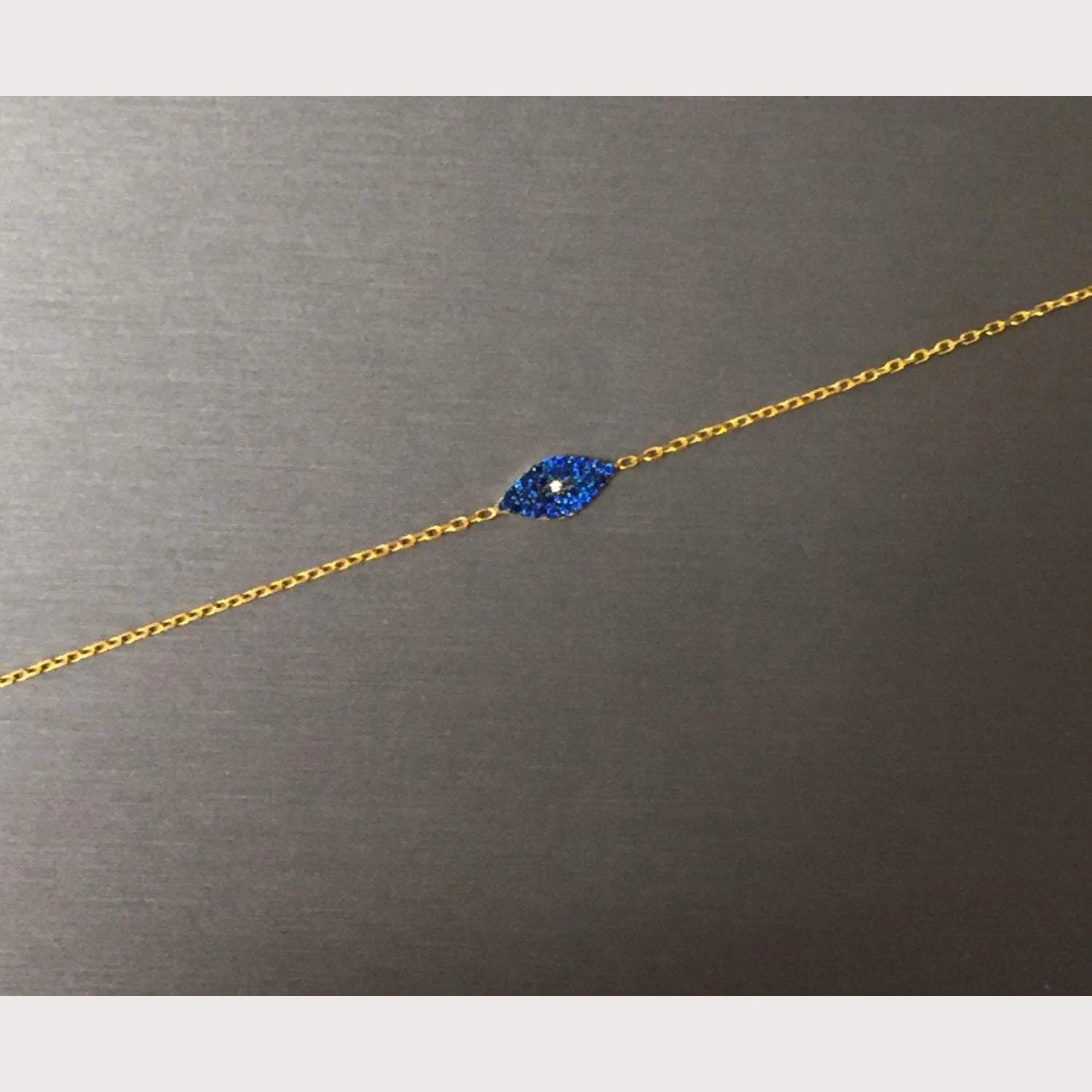 Modern Blue Eye Bracelet-Gold