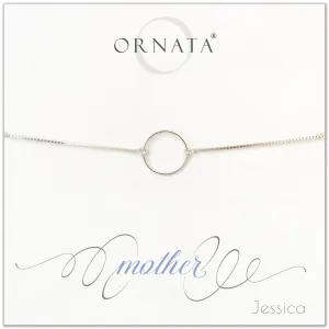 Mother Sterling Silver Bolo Bracelet on Personalized Jewelry Card