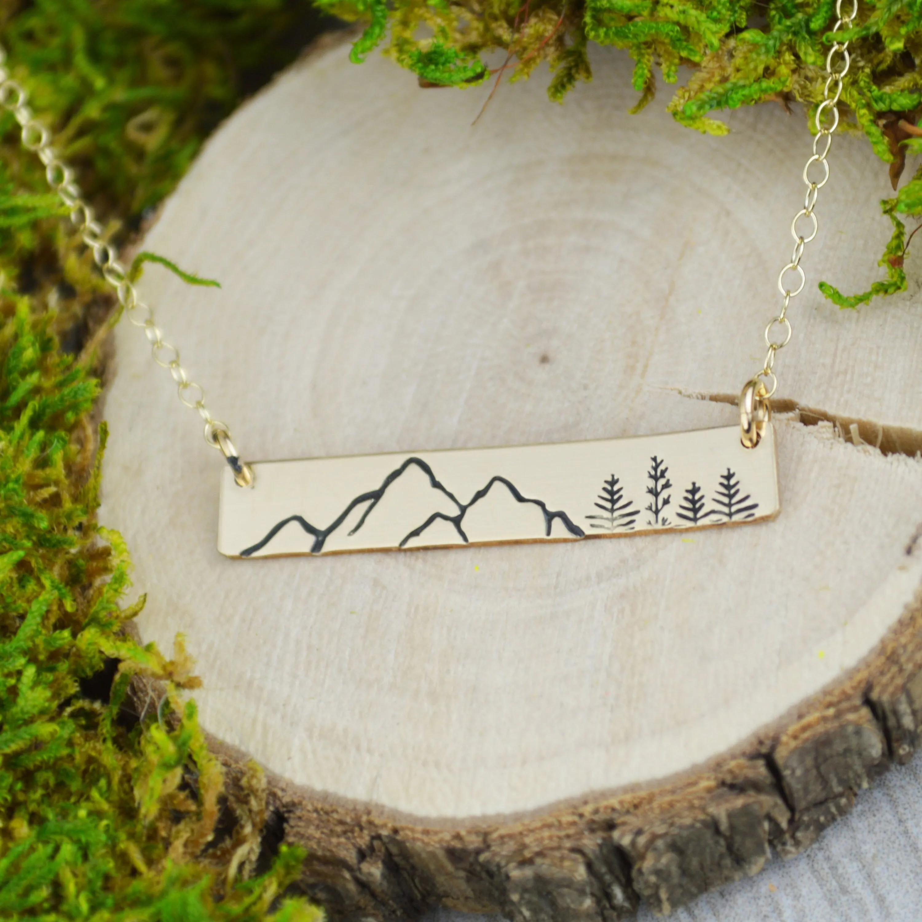 Mountains Skinny Bar Necklace