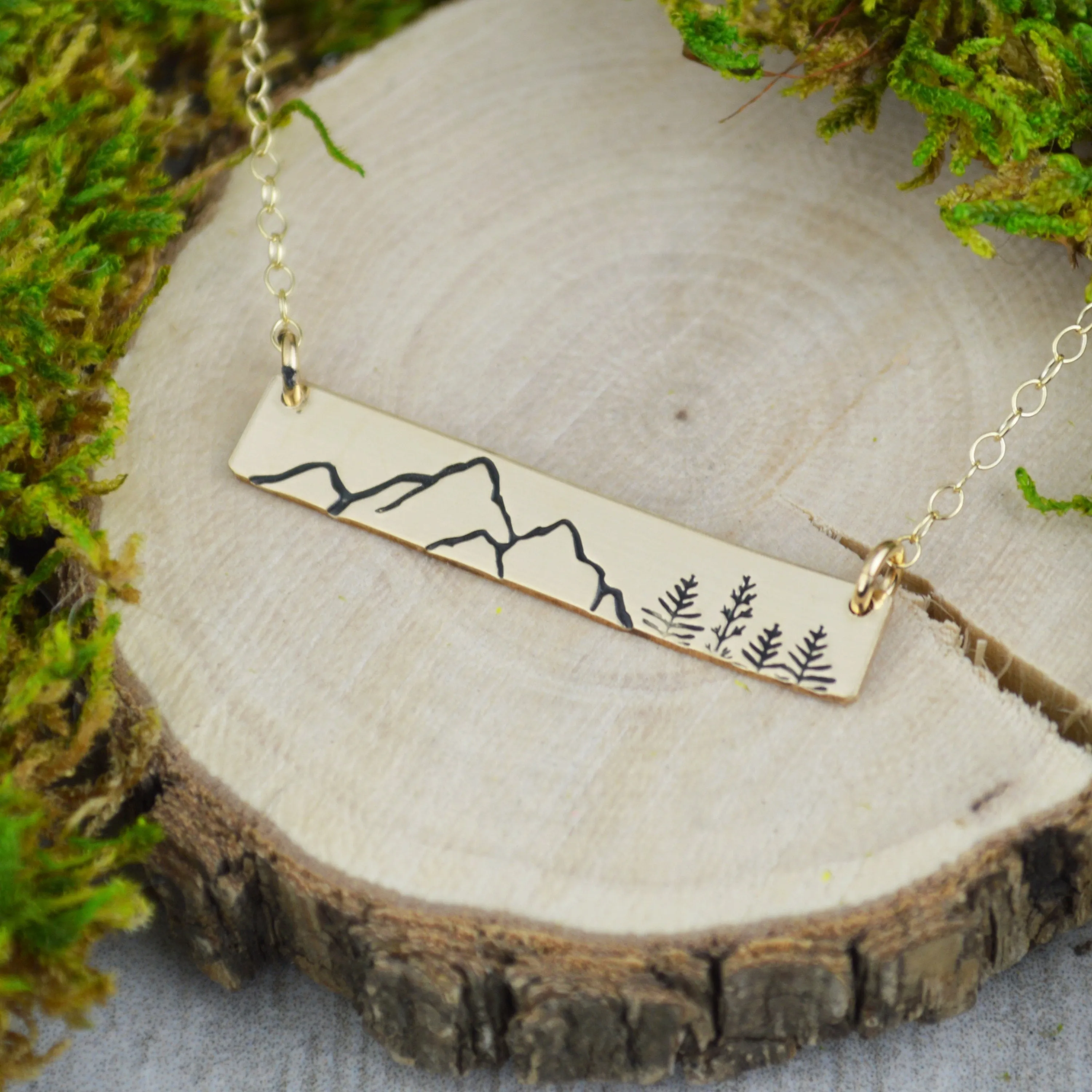 Mountains Skinny Bar Necklace