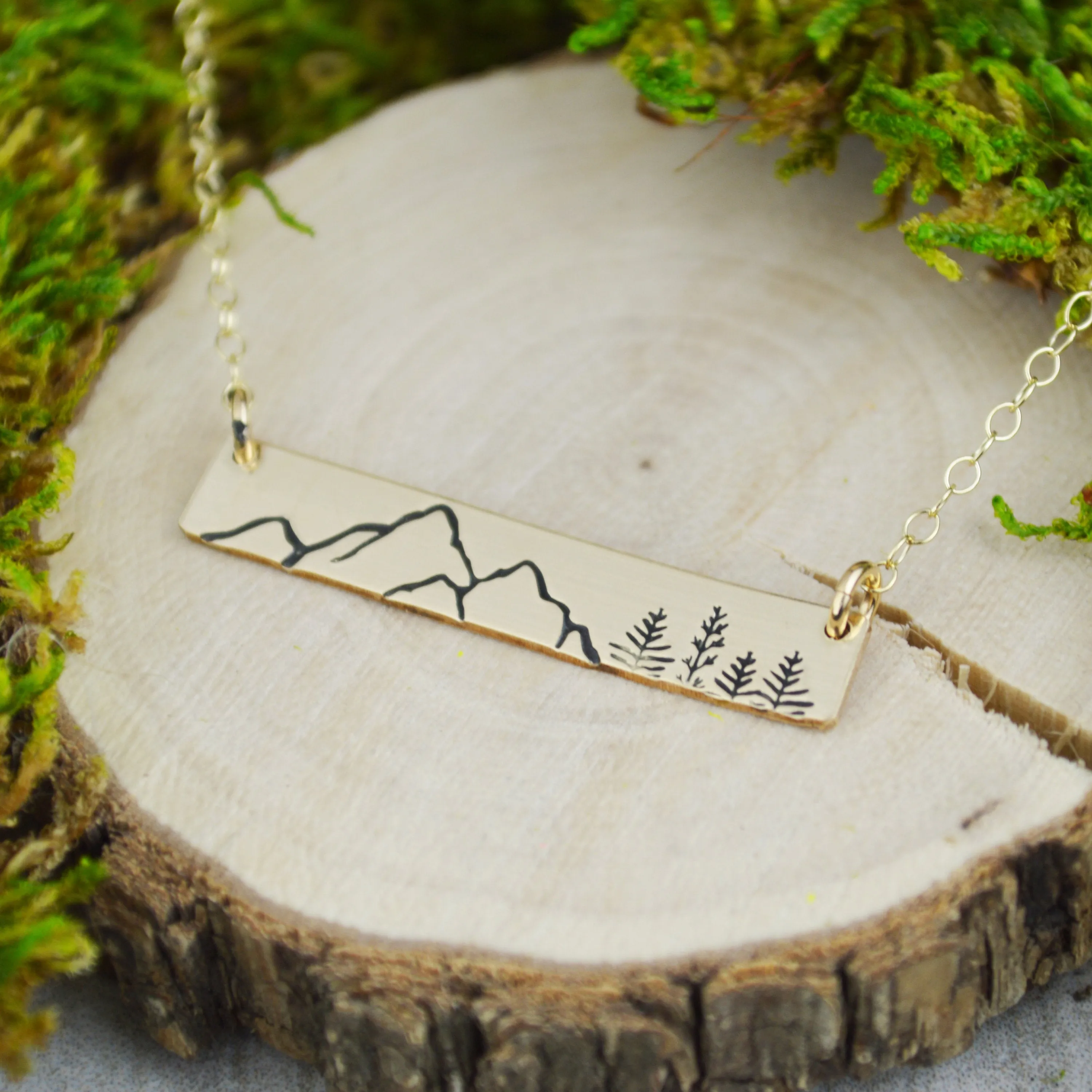 Mountains Skinny Bar Necklace