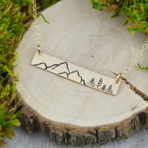 Mountains Skinny Bar Necklace