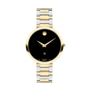 Movado Museum Classic Automatic Ladies Two Tone Black Dial Watch