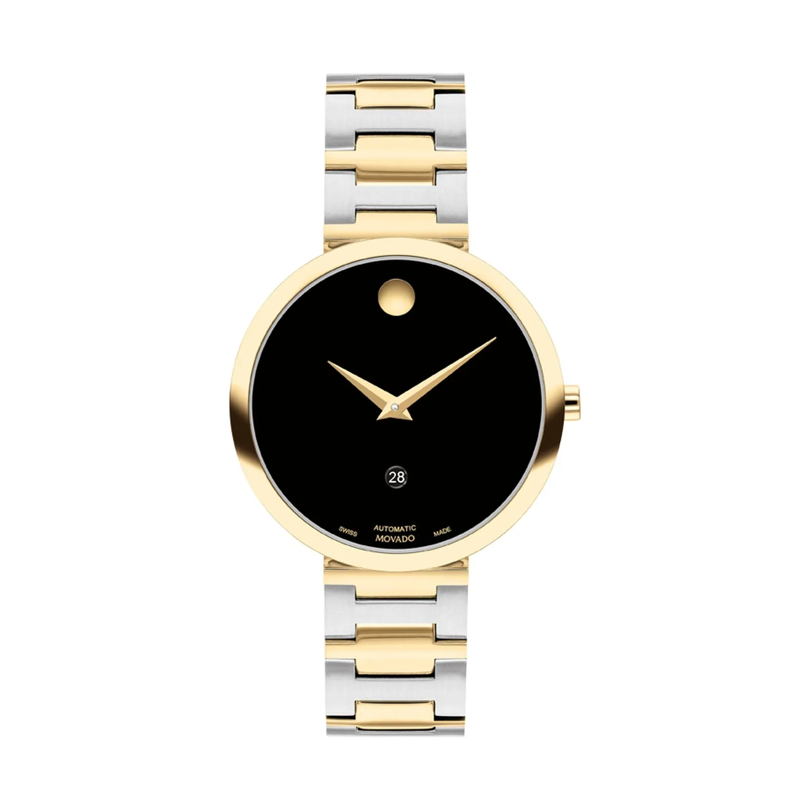 Movado Museum Classic Automatic Ladies Two Tone Black Dial Watch