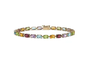 Multi Stone 925 Sterling Silver Tennis Bracelet Jewelry