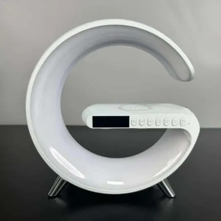 N69 Creative Gift Alarm Clock, Mobile Phone Multifunction 15W Wireless Charger With Speaker, Colorful Night Lamp