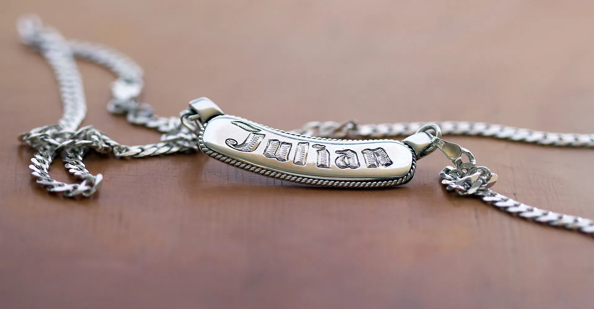 Name bar necklace- custom silver jewelry