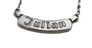 Name bar necklace- custom silver jewelry