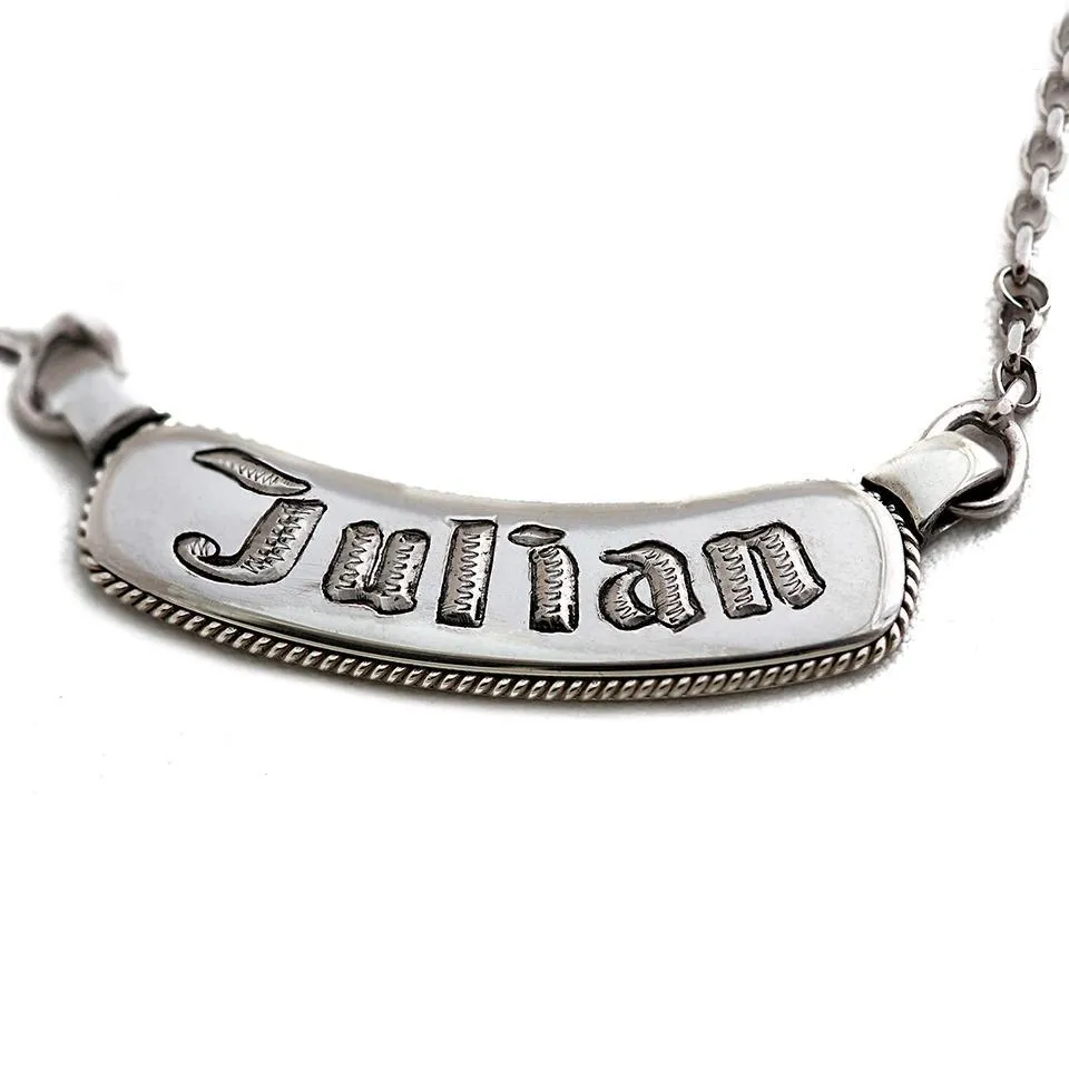 Name bar necklace- custom silver jewelry