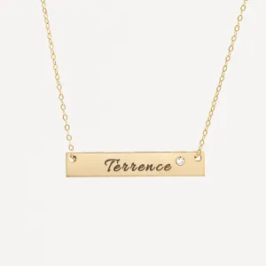Nameplate Bar with Crystal Necklace, 1.5" Bar