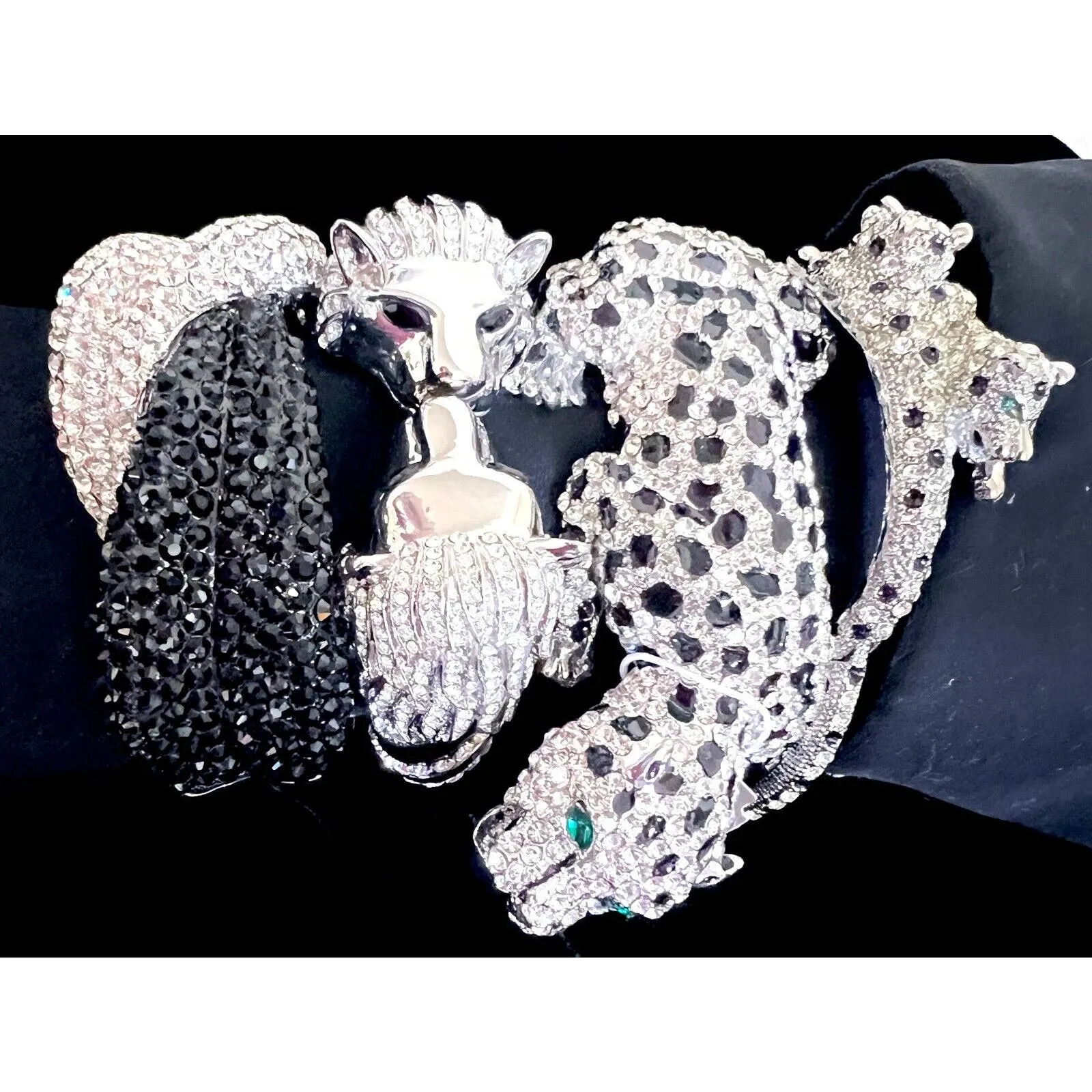 Natasha Tiger Crystal-Embellished Evening Clutch Minaudiere Bag NIB $398  MORE!