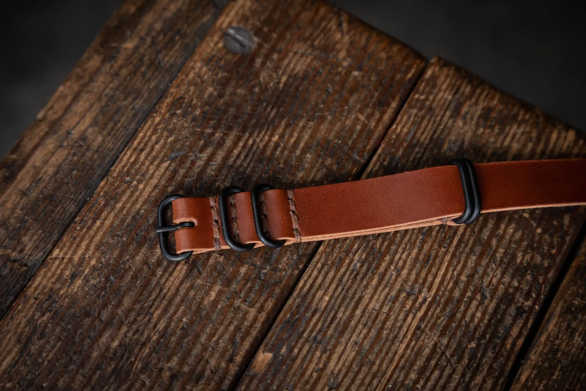 N.A.T.O. Leather Watch Strap Brown