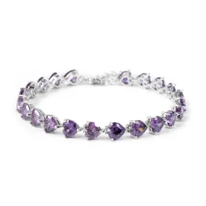 Natural Amethyst 925 Sterling Silver Tennis Bracelet Jewelry
