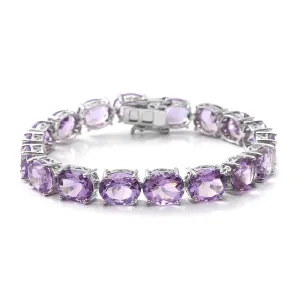 Natural Amethyst 925 Sterling Silver Tennis Bracelet Jewelry