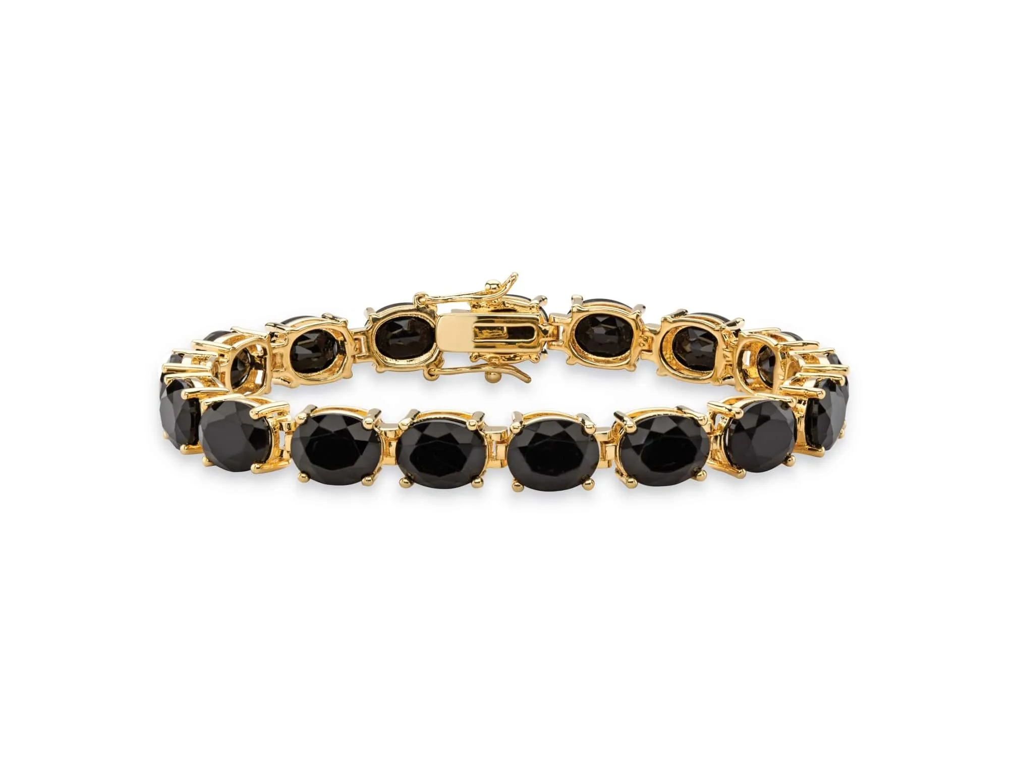 Natural Black Spinel 925 Sterling Silver Tennis Bracelet Jewelry